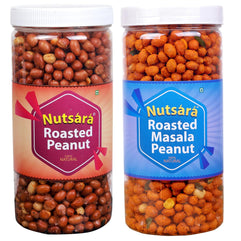 Nutsara spicy Roasted Peanuts 300gm & Masala Coated Peanut 250gm Combo