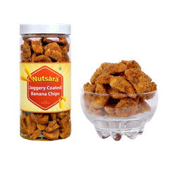 Nutsara Jaggery Coated Banana Chips - Ready to eat Kerala Sharkara Varatti Upperi 200GM