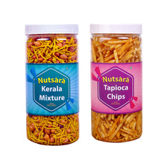 Nutsara Kerala Mixture and Tapioca Chips Combo 600GM