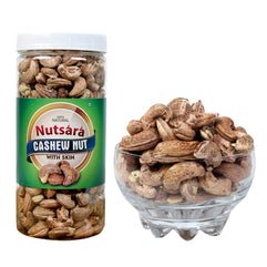 Nutsara Premium Whole Cashew nuts with Skin - Unpeeled NW kaju  500GM